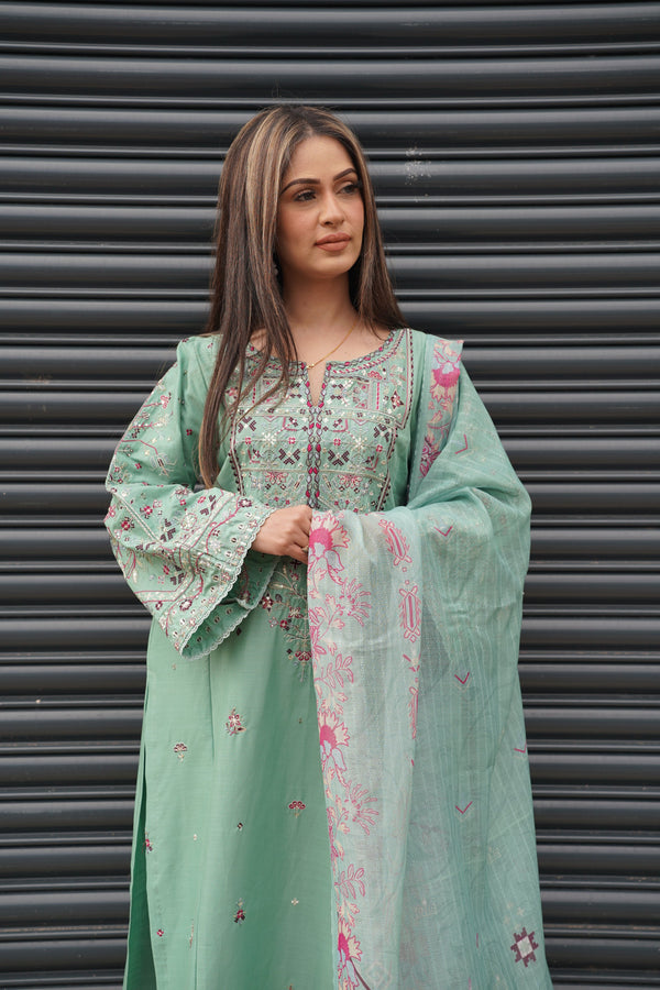 Rozi - Exclusive Cotton  Outfit with Dupatta - Ready to Wear - MC320- Eid Volume 5