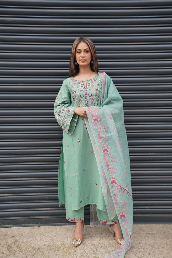 Rozi - Exclusive Cotton  Outfit with Dupatta - Ready to Wear - MC320- Eid Volume 5