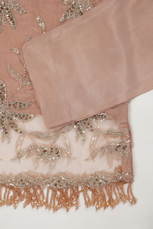 Luxury Formals - Kat Dana Heavily Embroidered Net (Long Shirts) - Ready to Wear - V1 - D7