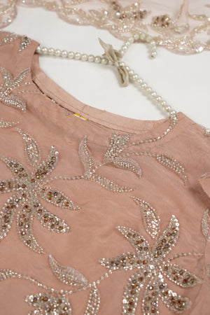 Luxury Formals - Kat Dana Heavily Embroidered Net (Long Shirts) - Ready to Wear - V1 - D7