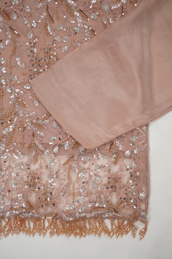 Luxury Formals - Kat Dana Heavily Embroidered Net (Long Shirts) - Ready to Wear - V1 - D8