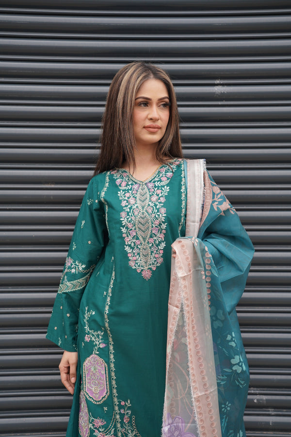 Rozi  - Exclusive Cotton  Outfit with Dupatta - Ready to Wear - MC348- Eid Volume 5