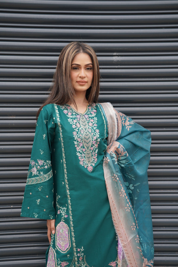 Rozi  - Exclusive Cotton  Outfit with Dupatta - Ready to Wear - MC348- Eid Volume 5