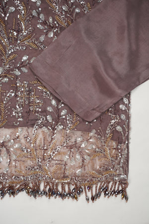 Luxury Formals - Kat Dana Heavily Embroidered Net (Long Shirts) - Ready to Wear - V1 - D9
