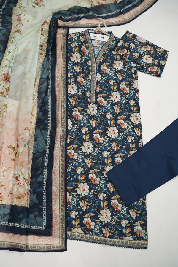 Bin Saeed Originals - Lawn Outfit with Lawn Dupatta  - Ready to wear
