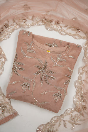 Luxury Formals - Kat Dana Heavily Embroidered Net (Long Shirts) - Ready to Wear - V1 - D7