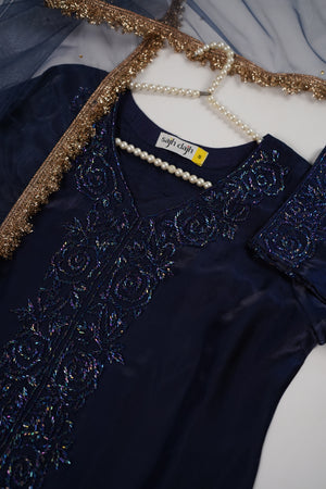 Khaas - Luxury Sheesha Silk Outfit - Hand Work - Ready to Wear - SD408