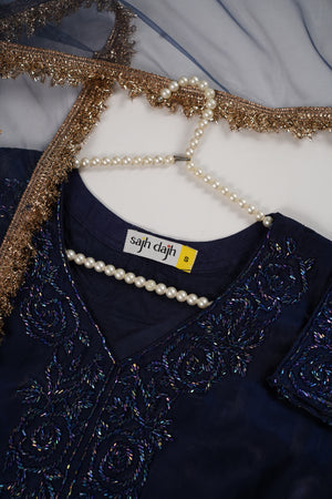 Khaas - Luxury Sheesha Silk Outfit - Hand Work - Ready to Wear - SD408