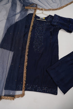 Khaas - Luxury Sheesha Silk Outfit - Hand Work - Ready to Wear - SD408