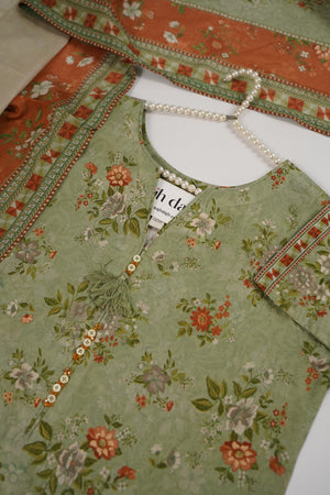 Bin Saeed Originals  - Exclusive Lawn  Outfit with Dupatta - Ready to Wear - SD398