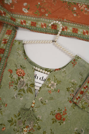 Bin Saeed Originals  - Exclusive Lawn  Outfit with Dupatta - Ready to Wear - SD398