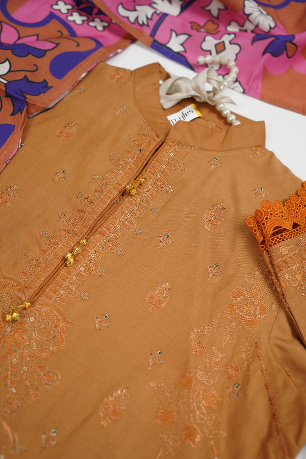 Rozi - Exclusive Khaddar Outfit with Shawl - Ready to Wear - Warm Fabric