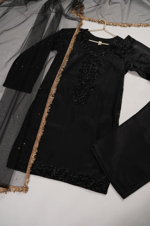 Khaas - Luxury Sheesha Silk Outfit - Hand Work - Ready to Wear - SD431