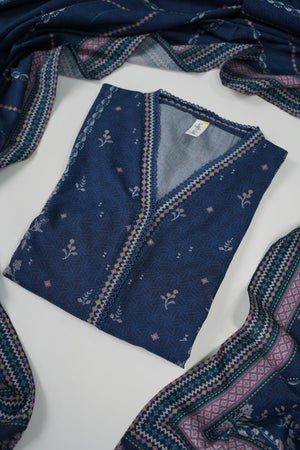 Rozi - Exclusive Dhanak Outfit with Shawl - Ready to Wear - Warm Fabric