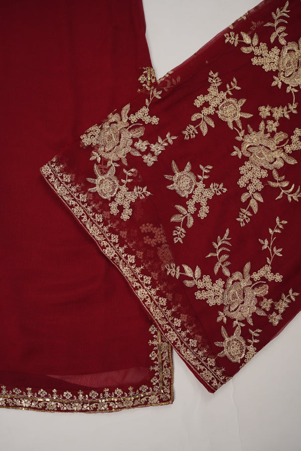 Eid outfit - Chiffon Outfit with Chiffon Dupatta and Plazzo - Ready to Wear MC254