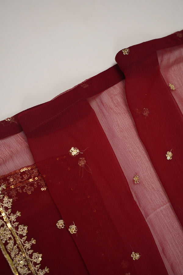 Eid outfit - Chiffon Outfit with Chiffon Dupatta and Plazzo - Ready to Wear MC254