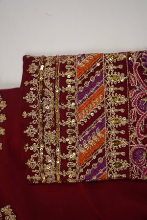 Chiffon Outfit with Chiffon Dupatta and Plazzo  - Ready to Wear - SD254