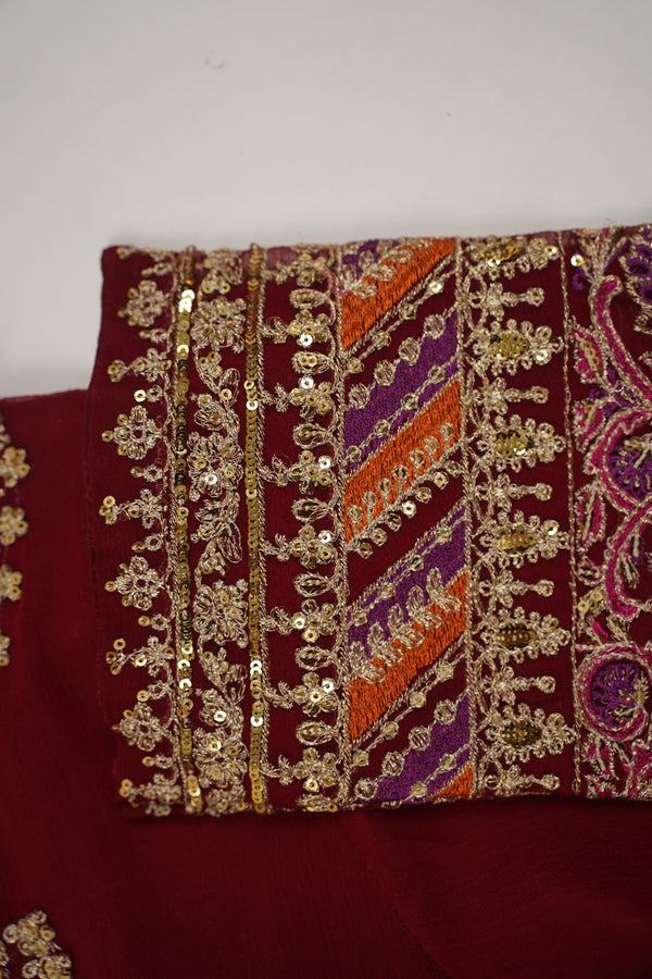 Eid outfit - Chiffon Outfit with Chiffon Dupatta and Plazzo - Ready to Wear MC254