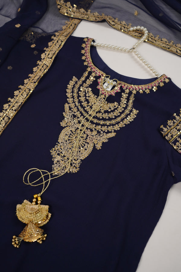 Budget Wear - Chiffon Outfit with Chiffon Dupatta and Plazzo  - Ready to Wear SD251