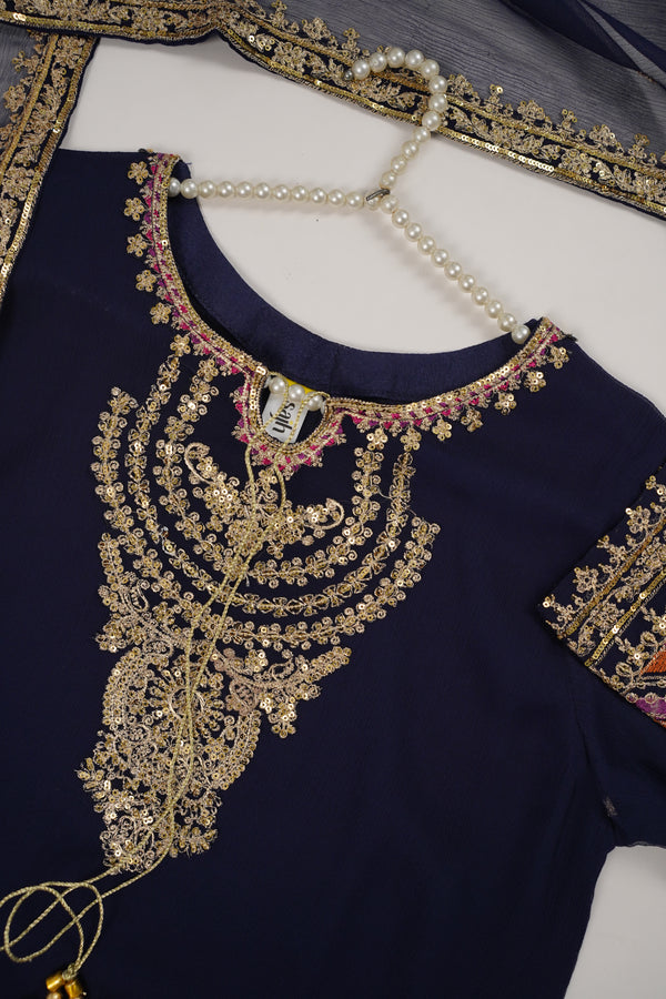 Budget Wear - Chiffon Outfit with Chiffon Dupatta and Plazzo  - Ready to Wear SD251