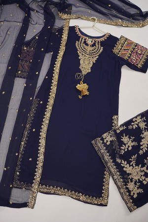 Chiffon Outfit with Chiffon Dupatta and Plazzo  - Ready to Wear SD251
