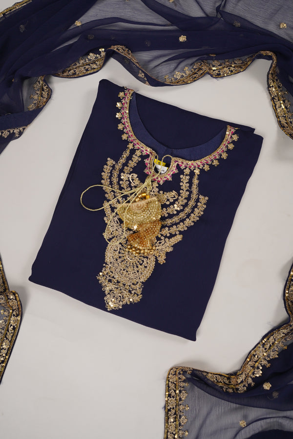 Budget Wear - Chiffon Outfit with Chiffon Dupatta and Plazzo  - Ready to Wear SD251