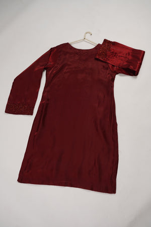 Khaas - Luxury Sheesha Silk Outfit - Hand Work - Ready to Wear - SD432