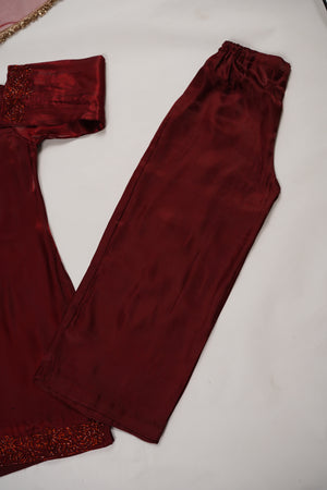 Khaas - Luxury Sheesha Silk Outfit - Hand Work - Ready to Wear - SD432