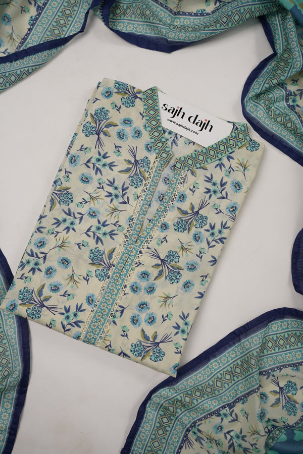 Viral Farshi Shalwar Bin Saeed Original - Lawn Outfit with Lawn Dupatta - Ready to wear