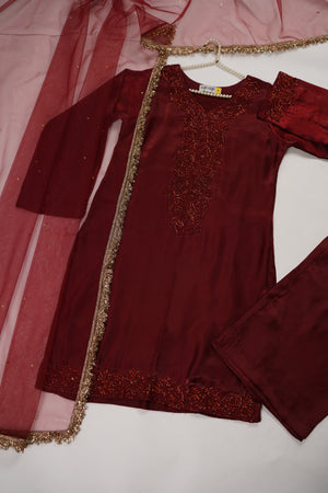 Khaas - Luxury Sheesha Silk Outfit - Hand Work - Ready to Wear - SD432