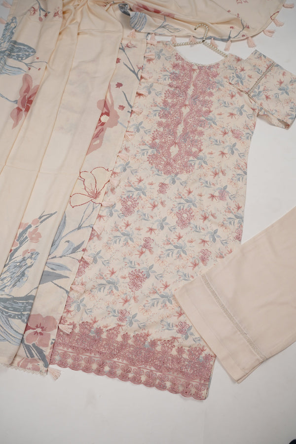 Rozi - Exclusive Karandi Outfit with Shawl - Ready to Wear -MC258 - Eid Volume 2