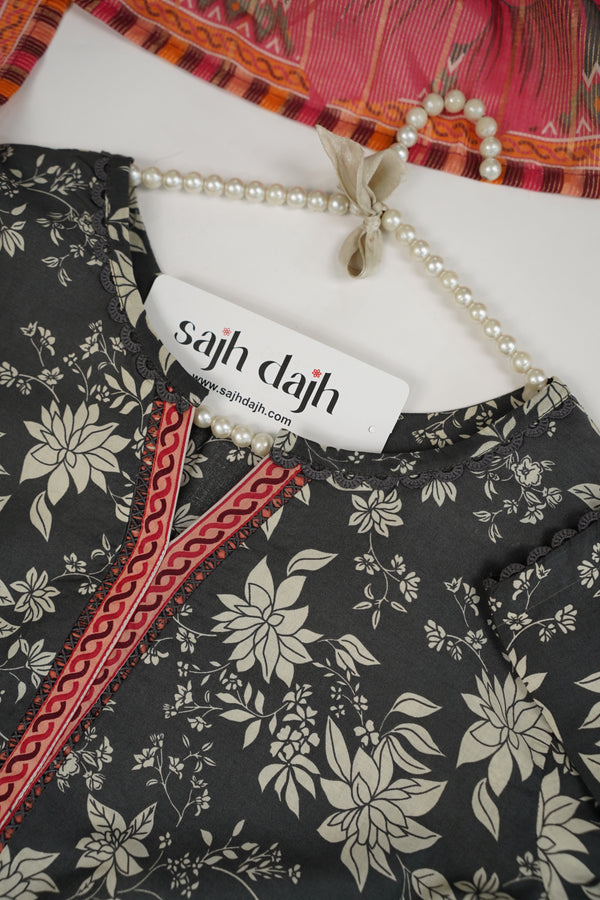 Bin Saeed Originals - Lawn Outfit with Lawn Dupatta-Ready to wear