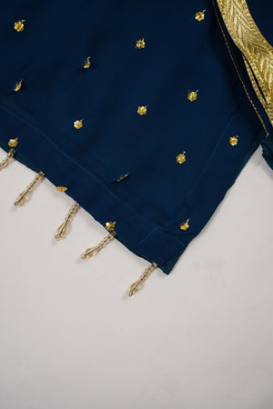 Husan e Jahan - Chiffon Outfit with Gharara - Ready to Wear SD447