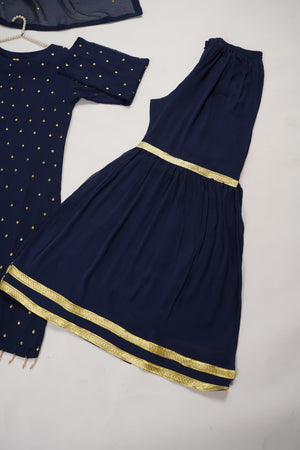 Husan e Jahan - Chiffon Outfit with Gharara - Ready to Wear SD438