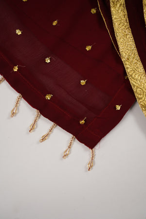 Husan e Jahan - Chiffon Outfit with Gharara - Ready to Wear SD441