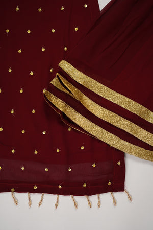 Husan e Jahan - Chiffon Outfit with Gharara - Ready to Wear SD441