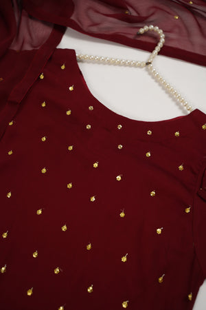 Husan e Jahan - Chiffon Outfit with Gharara - Ready to Wear SD441