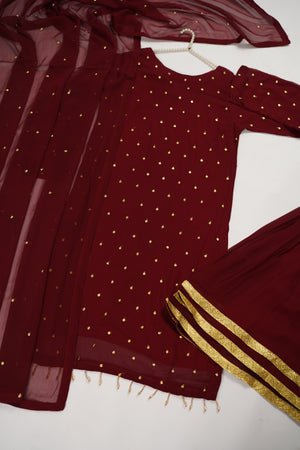 Husan e Jahan - Chiffon Outfit with Gharara - Ready to Wear SD441