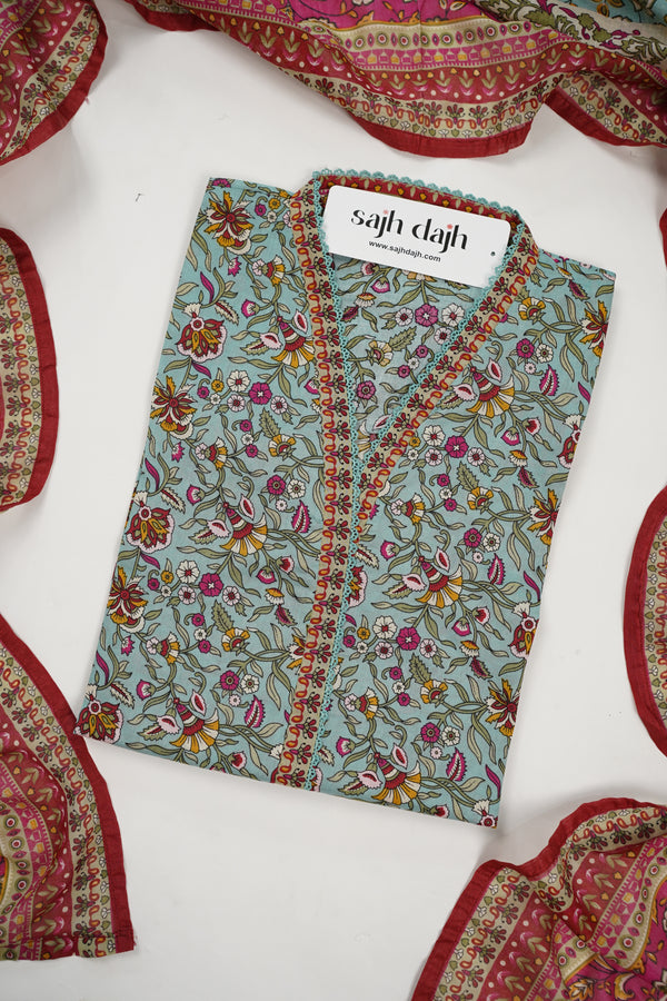 Bin Saeed Originals - Lawn Outfit with Lawn Dupatta-Ready to wear