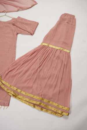 Husan e Jahan - Chiffon Outfit with Gharara - Ready to Wear SD446