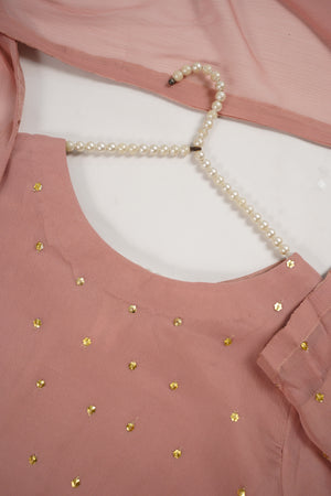 Husan e Jahan - Chiffon Outfit with Gharara - Ready to Wear SD446