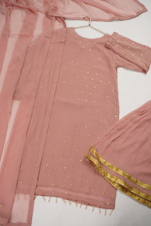 Husan e Jahan - Chiffon Outfit with Gharara - Ready to Wear SD446