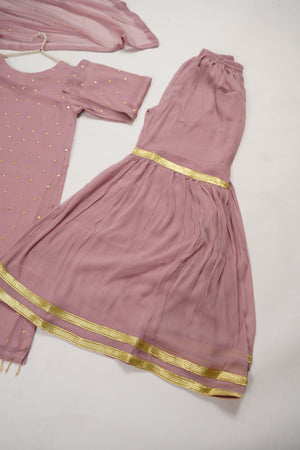 Husan e Jahan - Chiffon Outfit with Gharara - Ready to Wear SD443