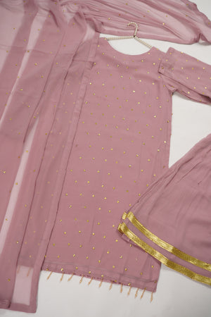 Husan e Jahan - Chiffon Outfit with Gharara - Ready to Wear SD443