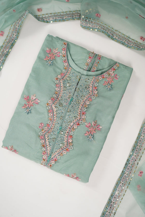 Tehwar - Luxury Organza Outfit with Organza Dupatta - Ready to Wear MC257 - Eid Volume 1