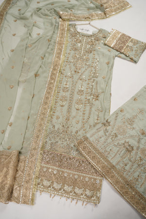 Husan e Jahan - Chiffon Outfit with Chiffon Dupatta - Ready to Wear SD452