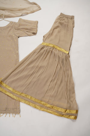 Husan e Jahan - Chiffon Outfit with Gharara - Ready to Wear SD444