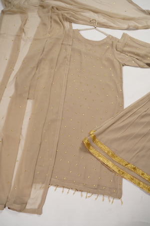 Husan e Jahan - Chiffon Outfit with Gharara - Ready to Wear SD444