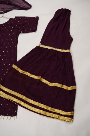 Husan e Jahan - Chiffon Outfit with Gharara - Ready to Wear SD451