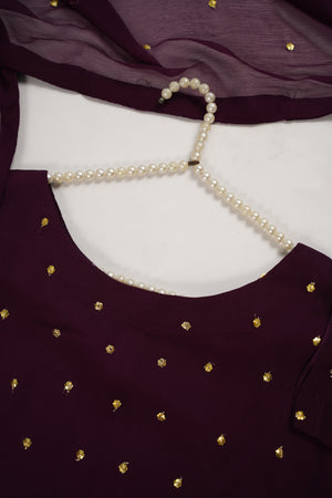 Husan e Jahan - Chiffon Outfit with Gharara - Ready to Wear SD451